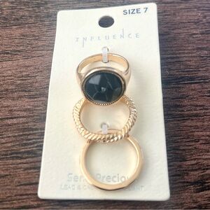 3 Piece Semi-Precious Stone Ring Set